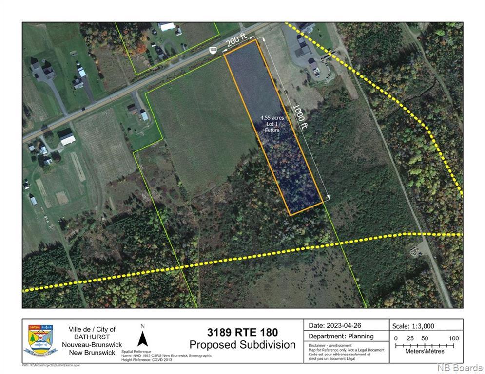 For sale: 4.55 Acres Route 180, South Tetagouche, New Brunswick