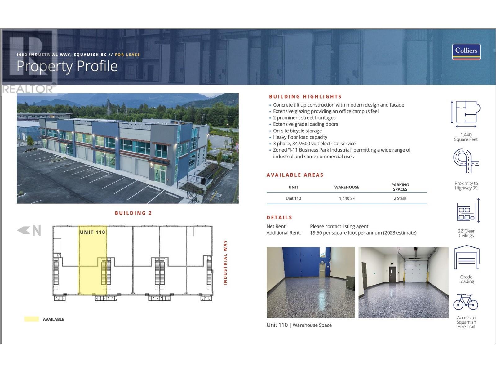 For lease 110 1002 INDUSTRIAL WAY, Squamish, British Columbia V8B1B4