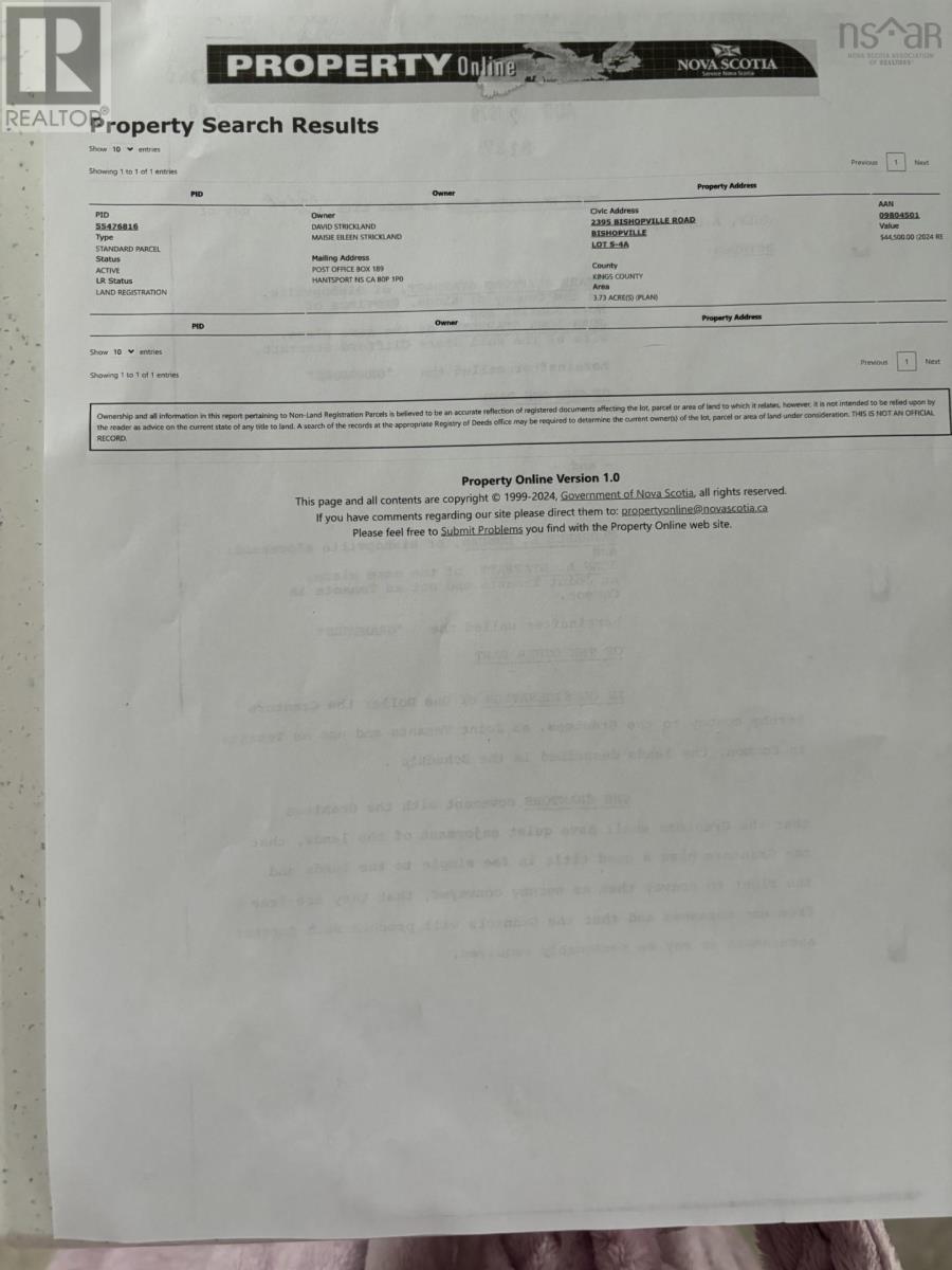 For sale 2395 Road, Hantsport, Nova Scotia B0P1P0