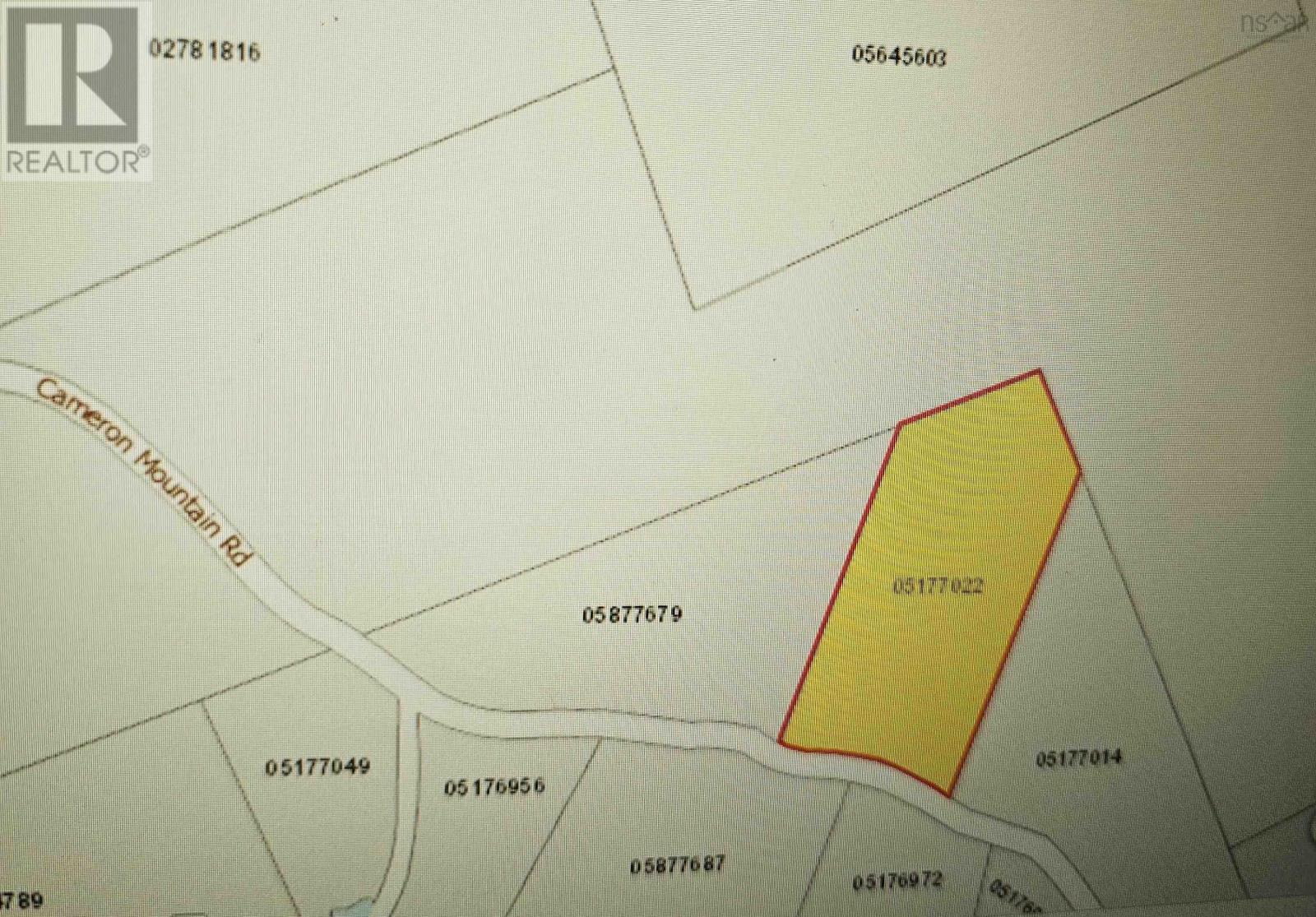 For sale Lot 9 Cameron Mountain/Thibeau Road, Dundee, Nova Scotia