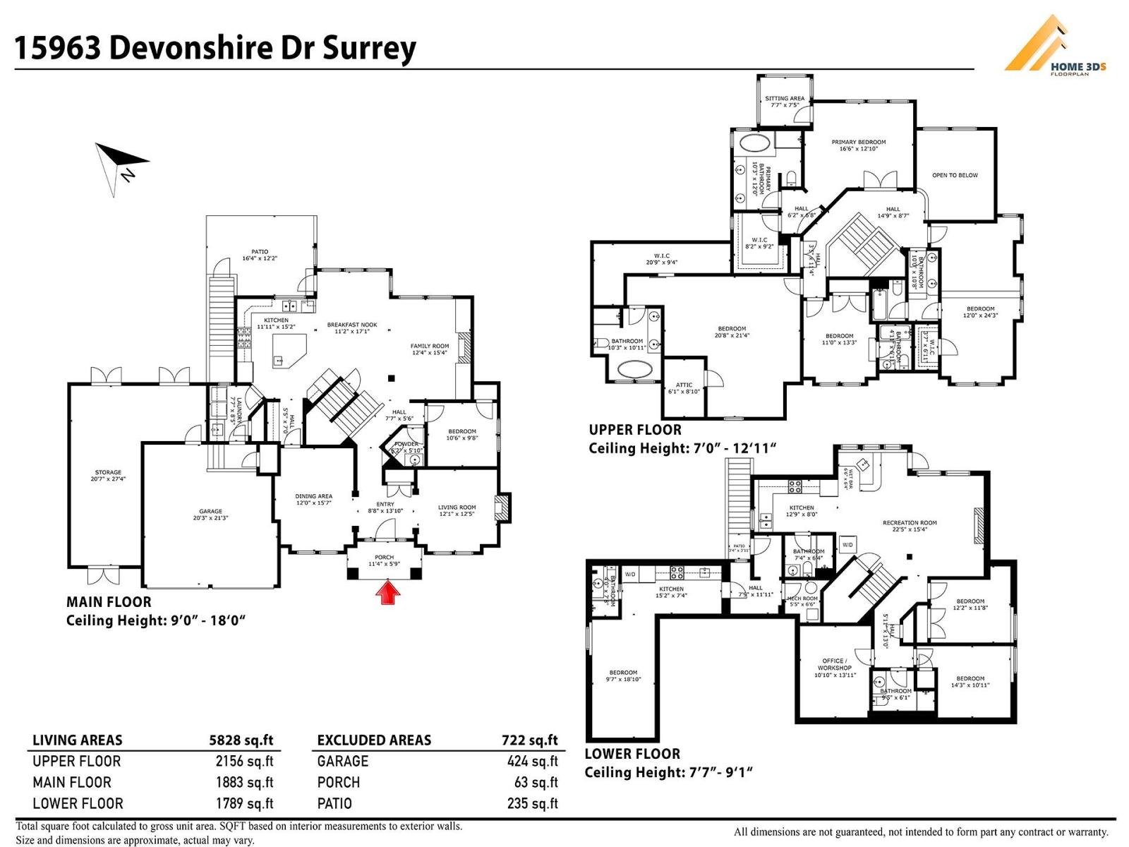 【ＫＩＳＨＩＲ A】 For sale: 15963 DEVONSHIRE DRIVE, Surrey, British Columbia V3Z0M2