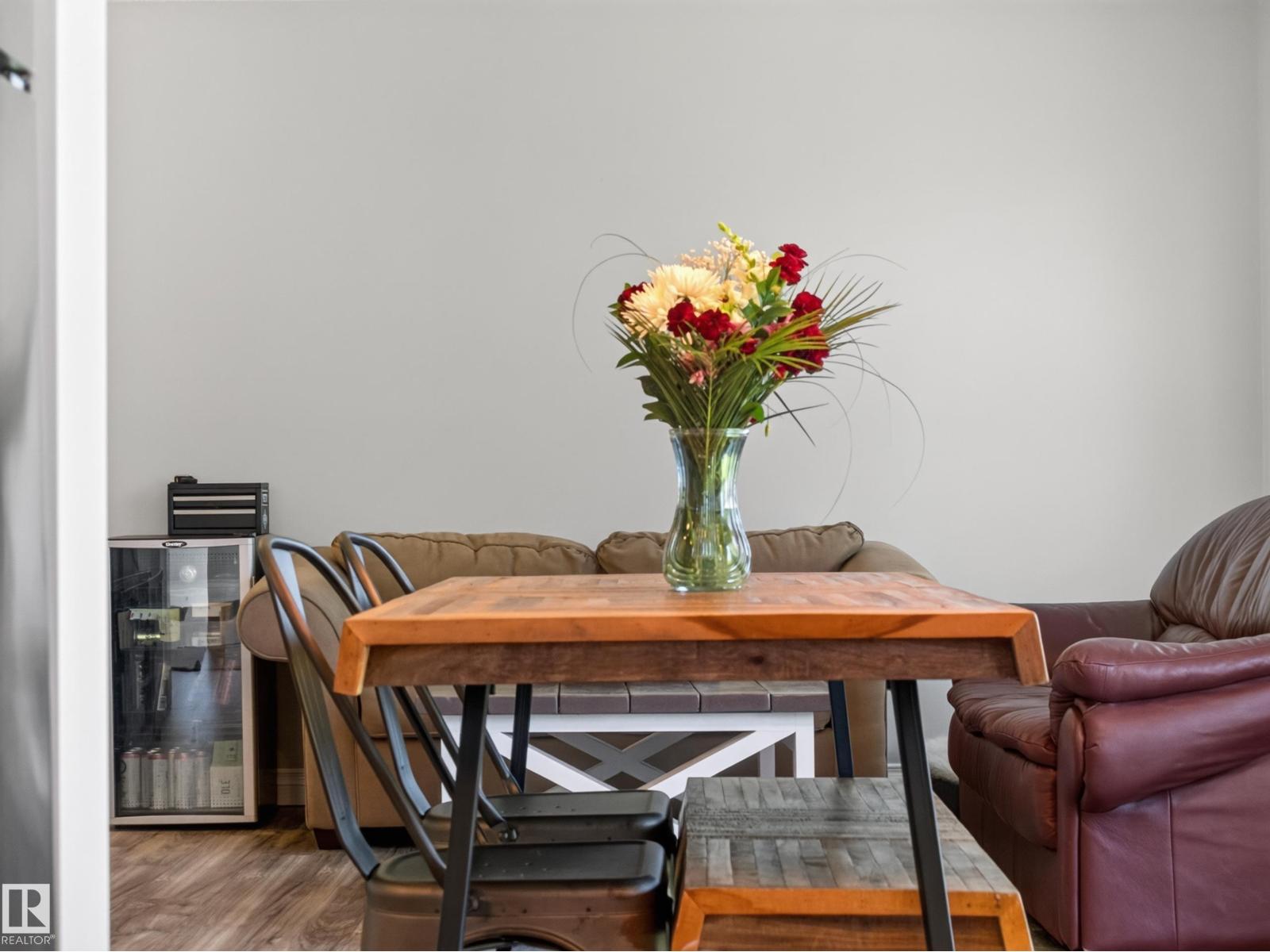 Dining table and living room