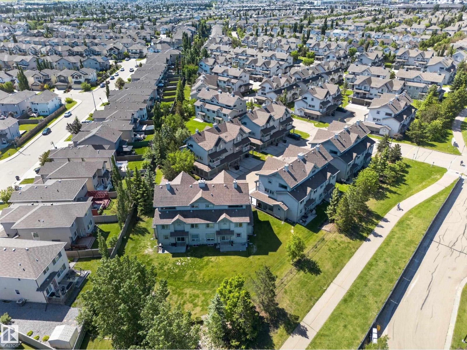 Aerial view of the neighbourhood rows