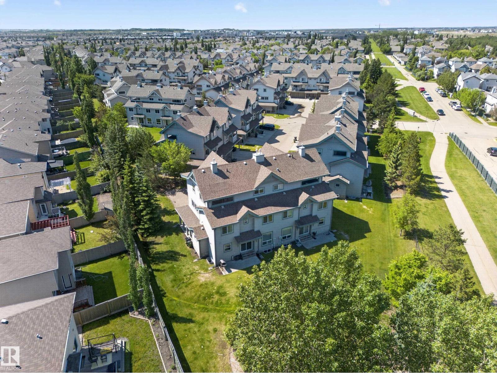 Aerial view of the block and trees