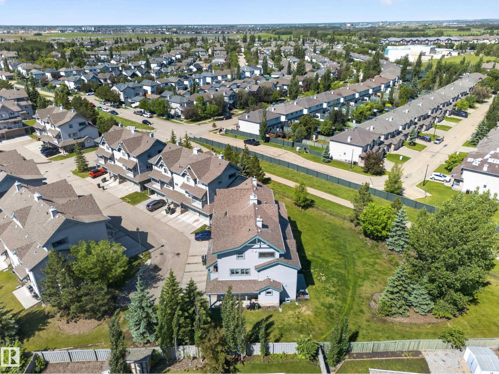 Aerial view of the neighbourhood and parkland